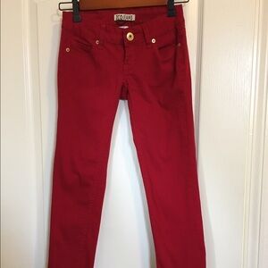 ZCO skinny jeans, gorgeous red color.